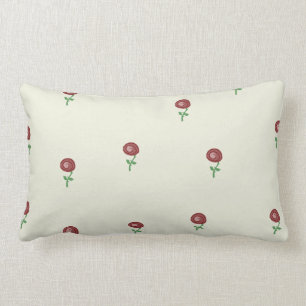Rectangle Coussin rose lunatique de fleur