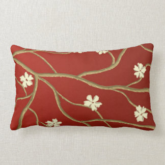 Rectangle Coussin rouge d'accent avec les branches