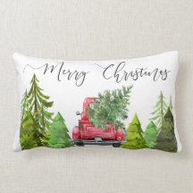 COUSSIN ROUGE D'ACCENT DE CAMION DE FERME DE NOËL