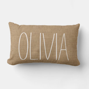 Rectangle Coussin rustique fait sur commande de toile de