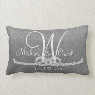 Rectangle Coussin rustique gris personnalisé de famille de