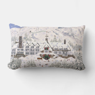 Rectangle Coussin "Timberline Lodge Winter"