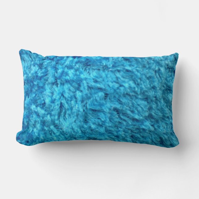 Rectangle Coussin velu bleu (Recto)