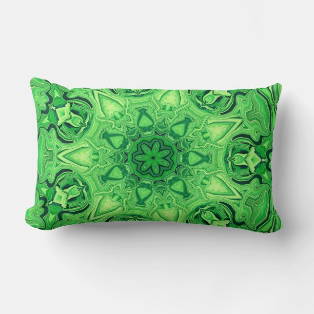 Rectangle Coussin vert Mandala Lumbar (Recto)
