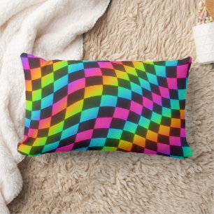 Rectangle Coussin Vibrant Lombaire Rétro Psychedélique