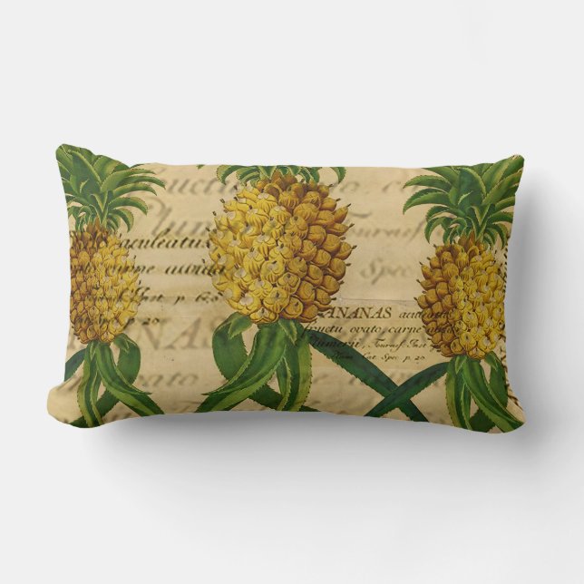 Rectangle Coussin vintage à ananas tropicale (Recto)