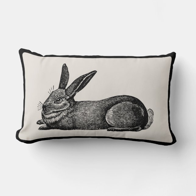 Rectangle Coussin vintage d'artisan de lapin - sélectionnez (Recto)