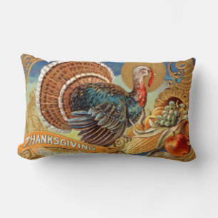 Rectangle Coussin vintage de Greetins de thanksgiving