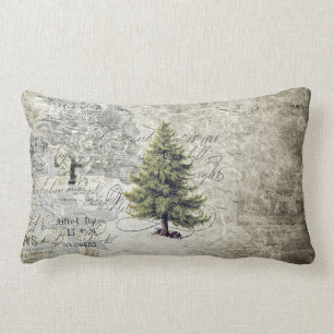 Rectangle Coussin vintage de vacances d'arbre