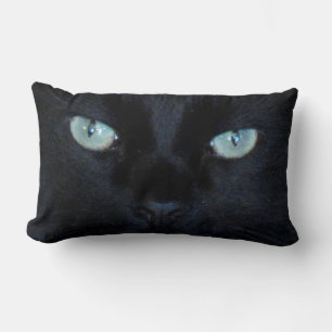 Rectangle Coussin - Yeux verts du chat noir