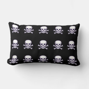 Rectangle Crâne n os noir lombaire coussin
