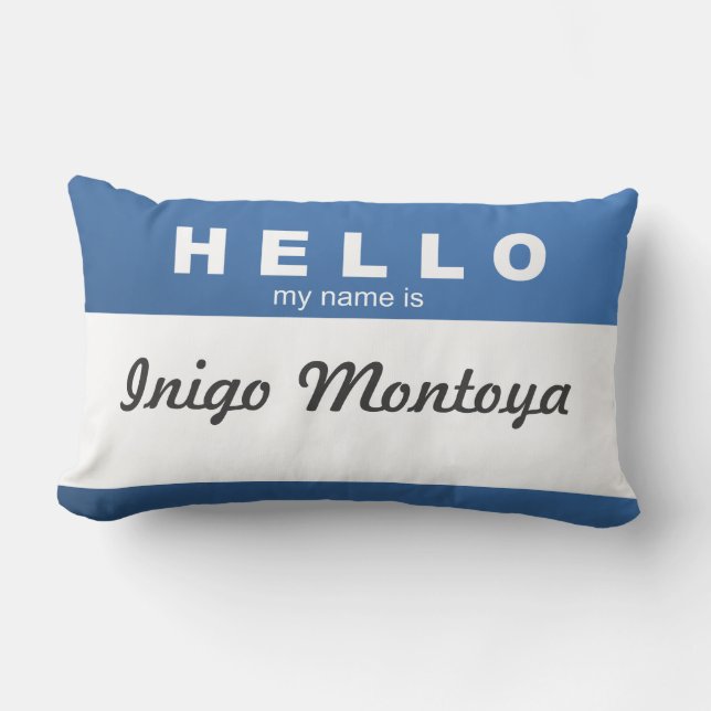Rectangle Créez vos propres "bonjour, mon nom est…" Coussin (Recto)