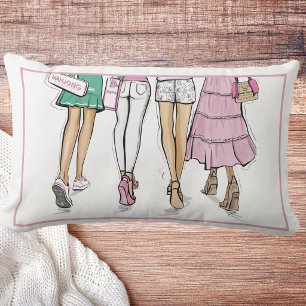 Rectangle Dames BCBG qui jouent au Mahjong Coussin Lombaire