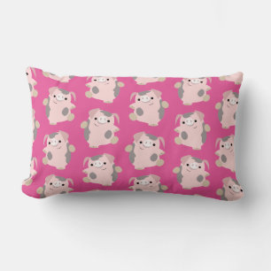 Rectangle Dancing Cartoon Pig Répéter Motif Lumbar Coussin