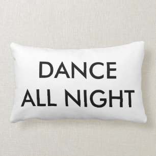 Rectangle De danse coussin toute la nuit - noir et blanc