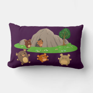 Rectangle De mignons ours de dessin dans un Coussin de grott