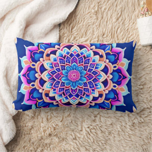 Rectangle Décor de style Boho en mandala Coussin symétrique