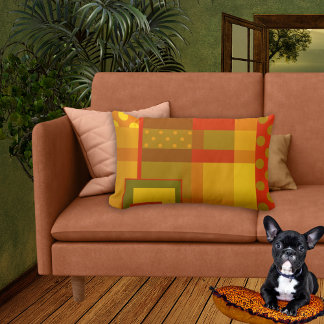 Rectangle Design abstrait moderne Motif d'automne Coussin