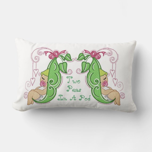 Rectangle Deux pois dans un coussin lombaire de cosse (Recto)