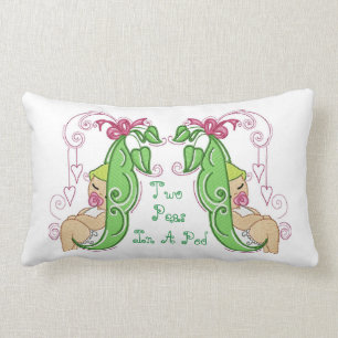 Rectangle Deux pois dans un coussin lombaire de cosse