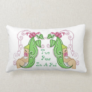 Rectangle Deux pois dans un coussin lombaire de cosse