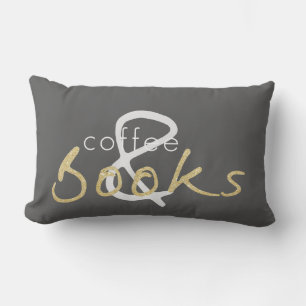 Rectangle Deux Tone Gold Sparkle Café et Coussin de livres