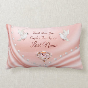 Rectangle Diamants et coussin de mariage personnalisé par