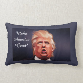 Rectangle Donald Trump Polyester Lumbar Coussin 13" x 21"