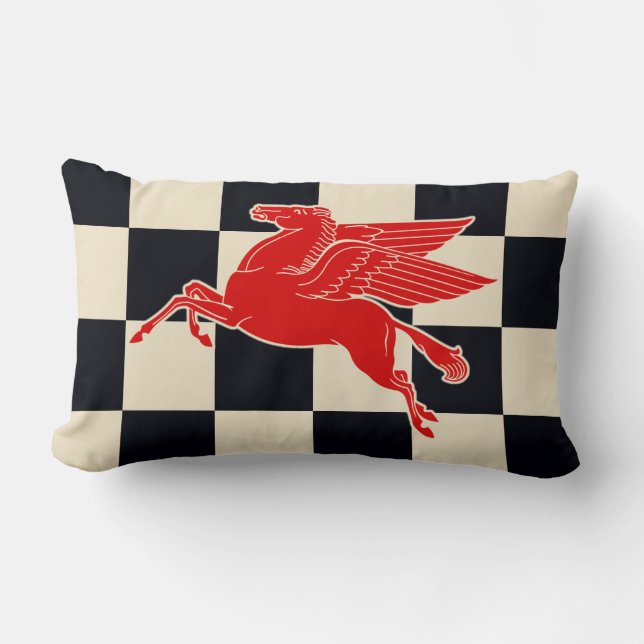 Rectangle Drapeau Checkered vintage avec piloter le coussin (Recto)
