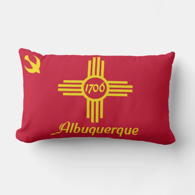Rectangle Drapeau d'Albuquerque, Nouveau-Mexique Coussin Lum (Recto)
