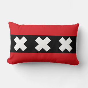 Rectangle Drapeau d'Amsterdam, Pays-Bas Lumbar Coussin