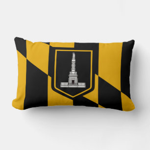 Rectangle Drapeau de Baltimore, Maryland Lumbar Coussin