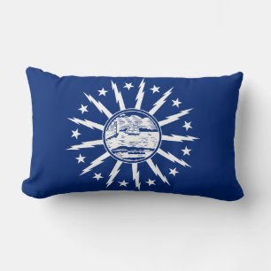 Rectangle Drapeau de Buffalo, New York Lumbar Coussin