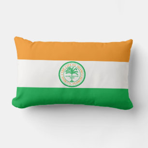Rectangle Drapeau de Miami, Floride Lumbar Coussin