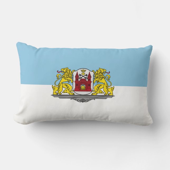 Rectangle Drapeau de Riga, Lettonie Lumbar Coussin (Recto)