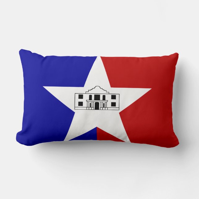 Rectangle Drapeau de San Antonio, Texas Lumbar Coussin (Recto)
