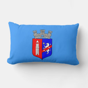 Rectangle Drapeau de Tirana, Albanie Coussin Lumbar