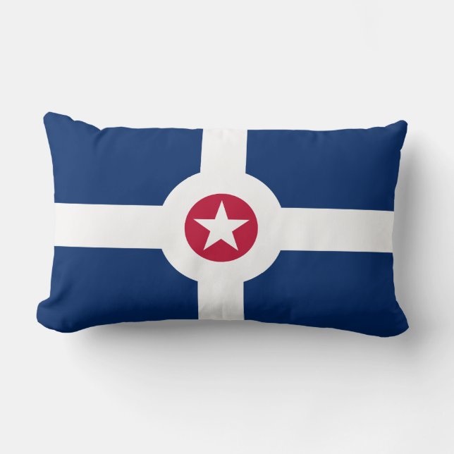 Rectangle Drapeau d'Indianapolis, Indiana Lumbar Coussin (Recto)