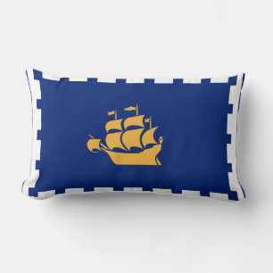 Rectangle Drapeau du Coussin Lumbar de Québec