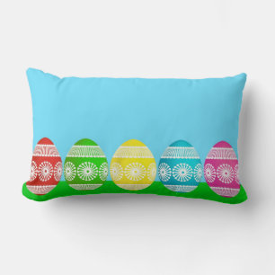 Rectangle Easter oeuf mignon enfants coussin poudre bleu