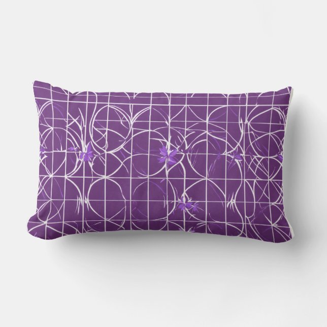 Rectangle Elégant Améthyste Coussin floral - Mini Carrelé (Recto)