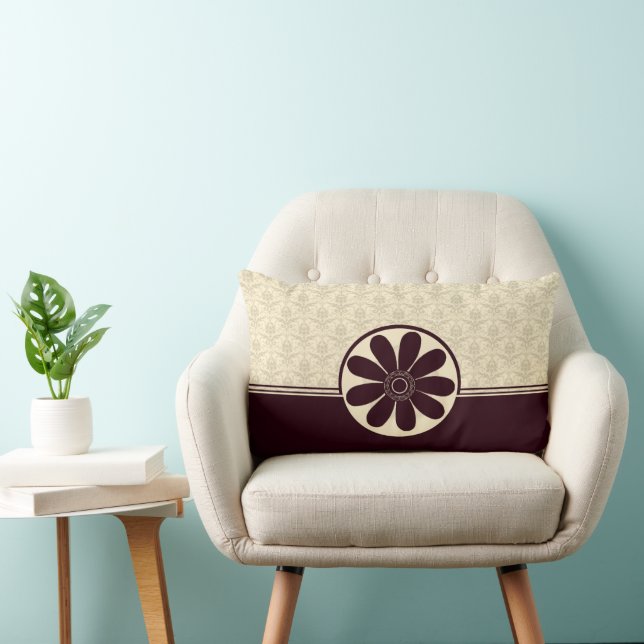 Rectangle Élégant Coussin américain MoJo de bordeaux Damask (Chaise)