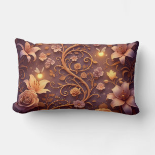 Rectangle Élégant Coussin floral vintage féérique