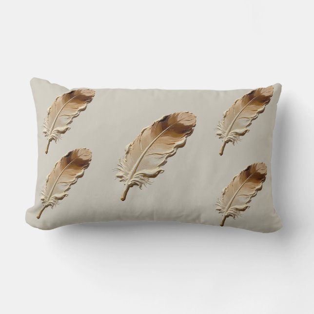 Rectangle Élégant Coussin Lombaire Jeté avec Peinture à l'Hu (Recto)