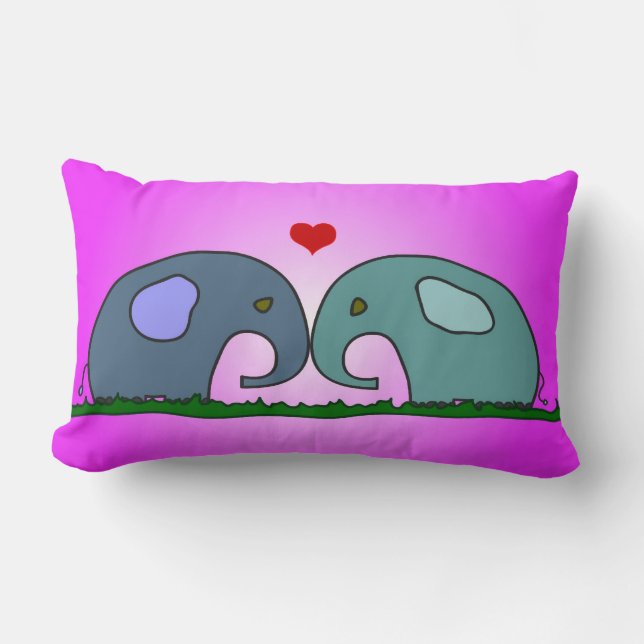 Rectangle Éléphants dans le coussin d'amour (Recto)