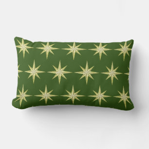 Rectangle Etoiles d'or sur Coussin Lumbar vert