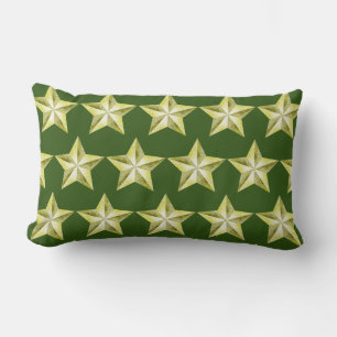 Rectangle Etoiles d'or sur Coussin Lumbar vert