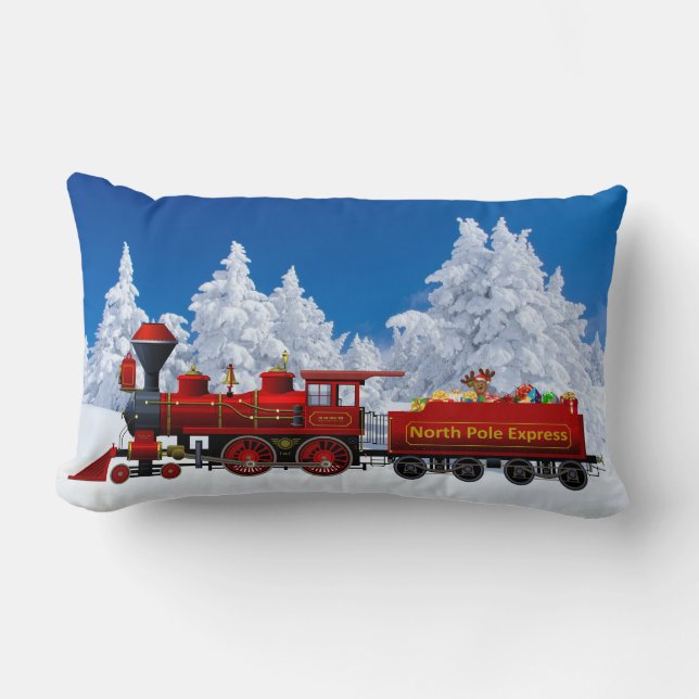 Rectangle express du pôle nord coussin du train de noël (Recto)