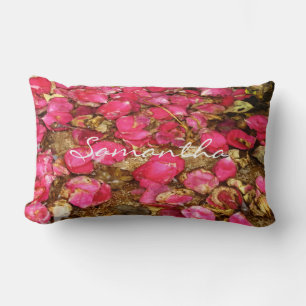 Rectangle Fallen Rose Petals Lumbar Coussin