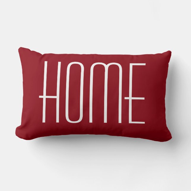 Rectangle Famille et coussin lombaire rouge 13" de maison (Recto)